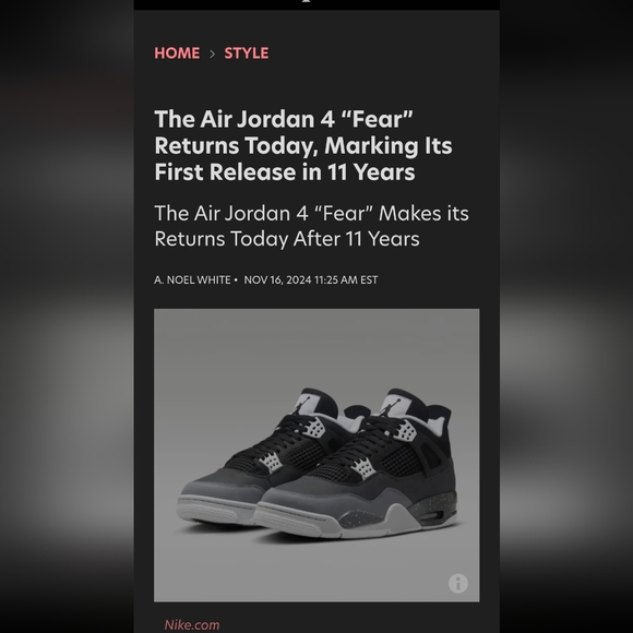 AIR JORDAN RETRO 4 FEAR BASKETBALL SHOES BACK Since "2013" - Picture 8 of 17